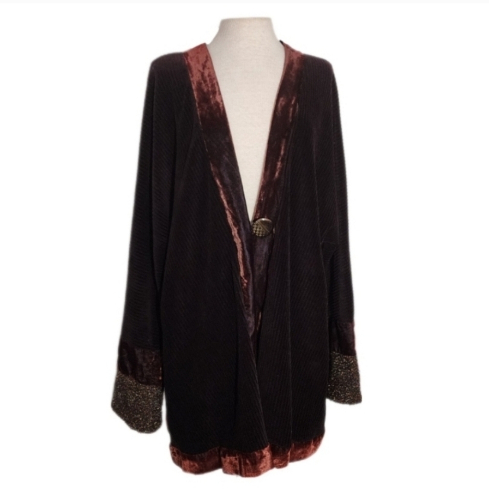 Inner Designs Coat Vintage Opera 1980s Chocolate Brown Size XL - Picture 1 of 15